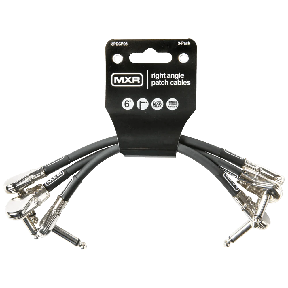 MXR Cables Patch 3PDCP06 PACK 3 Unidades | Los cables de instrumento MXR son diseñados por músicos para músicos, siempre teniendo en mente tono y durabilidad. Es por esto que los cables MXR están diseñados para traducir el tono desde tus capsulas al ampli