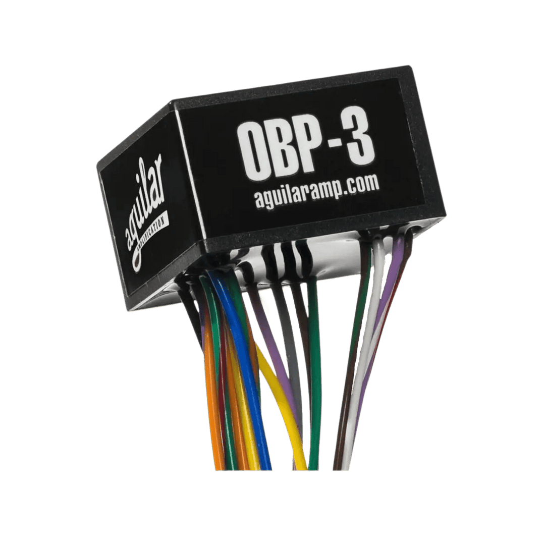 Aguilar OBP-3 - Preamplificadores de Bajo | El OBP-3 es el diseño de preamplificador integrado más flexible de Aguilar, que proporciona +/-18 dB de corte y realce a 40 Hz, +/- 16 dB de corte y realce a 400 Hz u 800 Hz y +/- 16 dB de corte de agudos y real
