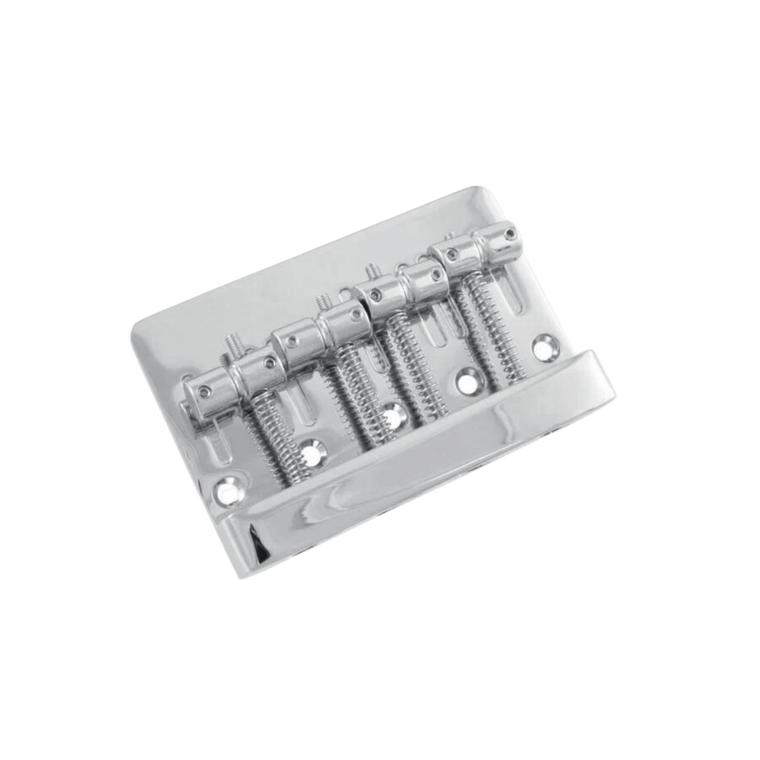 Economy Heavy Duty Bass Bridge 4 Strings (Chrome) | Economy heavy-duty bass bridge, 2-1/4" string spacing. | Gearhub