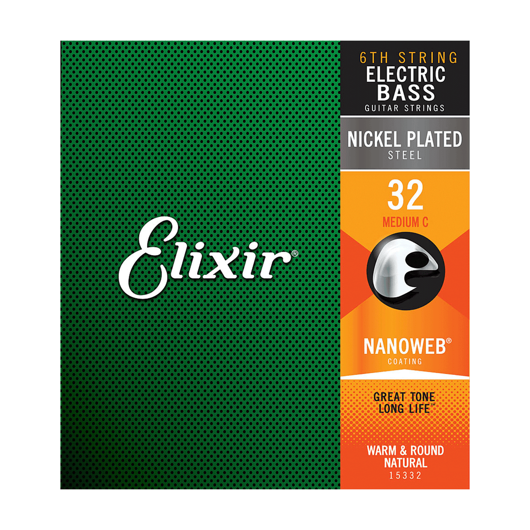Elixir Nanoweb Nickel Plated Steel 6th Single String (032) - Cuerda de Bajo Eléctrico | Atención bajista: Este NO es un set de 6 cuerdas (con negrita, cursiva, subrayado y en rojo): solo es la primera cuerda de un set de 6 cuerdas (C-DO). Si quieres un se