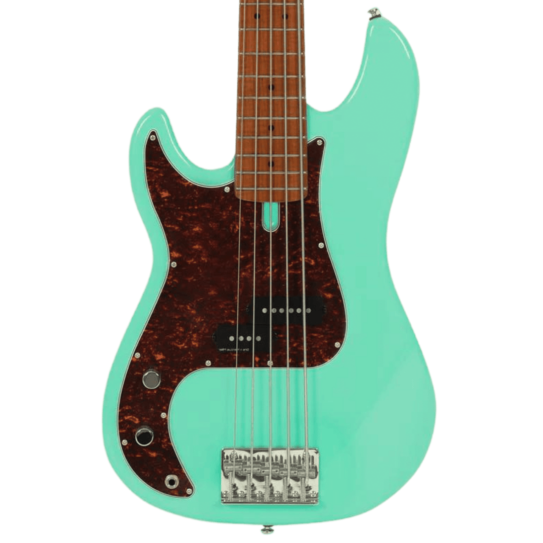 Sire P5-5 Mild Green Left - Bajo Eléctrico (Zurdo) | Cuerpo • Modelo: P5• Madera: Alder• Terminación: Polyurethane Brazo • Madera: Roasted Hard Maple• Perfil: “C”• Terminación: Satin • Espaciado: 18mm• Escala: 34” • Nuez: Hueso Diapasón • Madera: Roasted