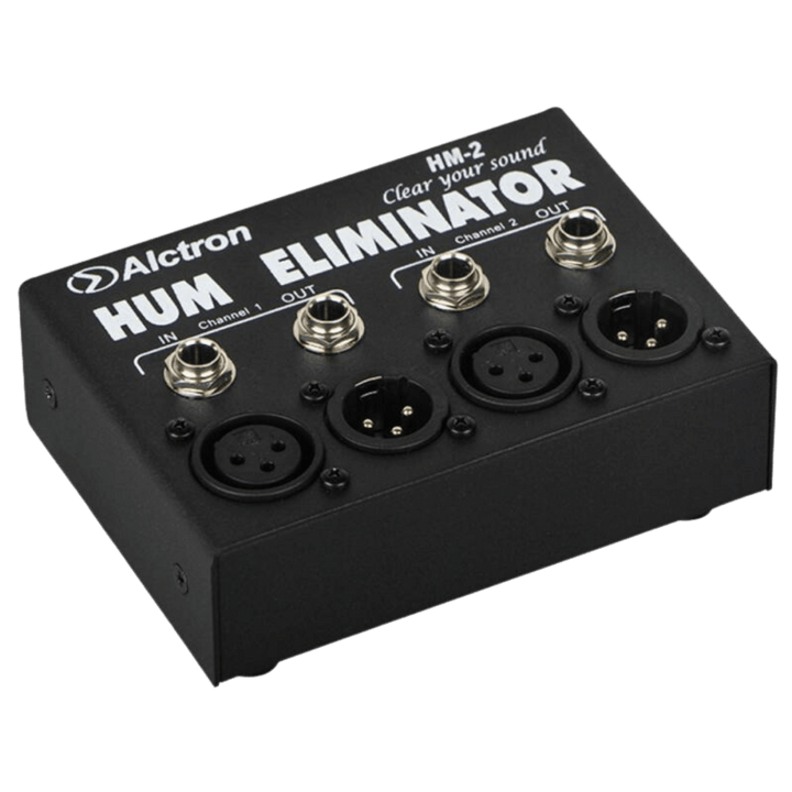 Alctron HM2 - Eliminador de Hum/Zumbido | Eliminador de zumbidos diseñado para eliminar la señal de CA de 60 Hz causada por loops de tierra, También diseñado para convertir líneas no balanceadas en líneas balanceadas. HM-2 es un eliminador de zumbidos dis