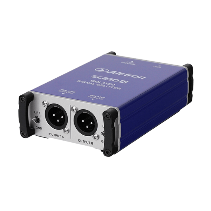 Alctron SC230N - Splitter para Micrófono | Divide una entrada XLR de micrófono macho en 2 salidas XLR iguales a la original y directa a otra salida XLR, interruptor de elevación a tierra, carcasa de aluminio. El SC230N es un divisor de micrófono aislado q