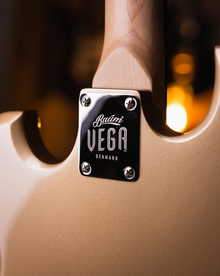 Baum Carve Vega Moon Dust - Guitarra Eléctrica | Presentamos el nuevo Carve VEGA 2024. La guitarra Carve viene con el carisma y el tono que hicieron la primer Carve popular.Un tono de voz vintage con una respuesta dinámica rápida y directa a tu tocar. Aho