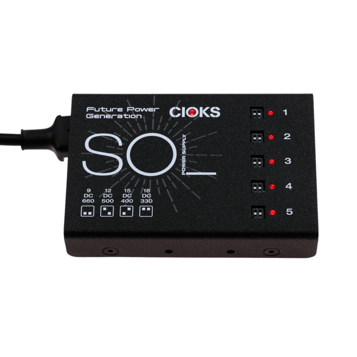 CIOKS SOL - Fuente Poder | El corazón y sol de tu pedalera, sol es la solución definitiva para dar vida a una configuración de pedalera de tamaño pequeño a mediano, especialmente si estás usando pedales que consumen mucha energía. Sol es la fuente de alim