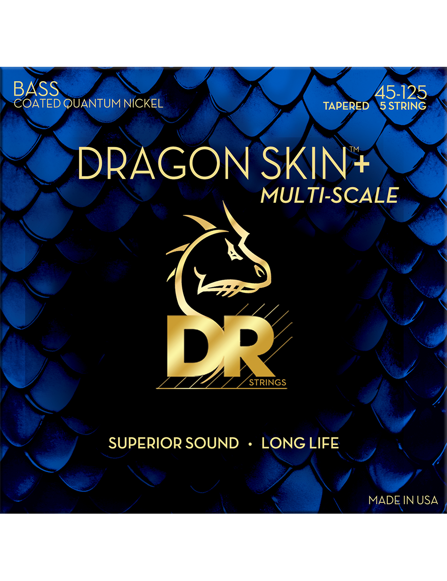 DR Dragon Skin+ (45-125) Multiescala Recubiertas - Cuerdas de Bajo Eléctrico