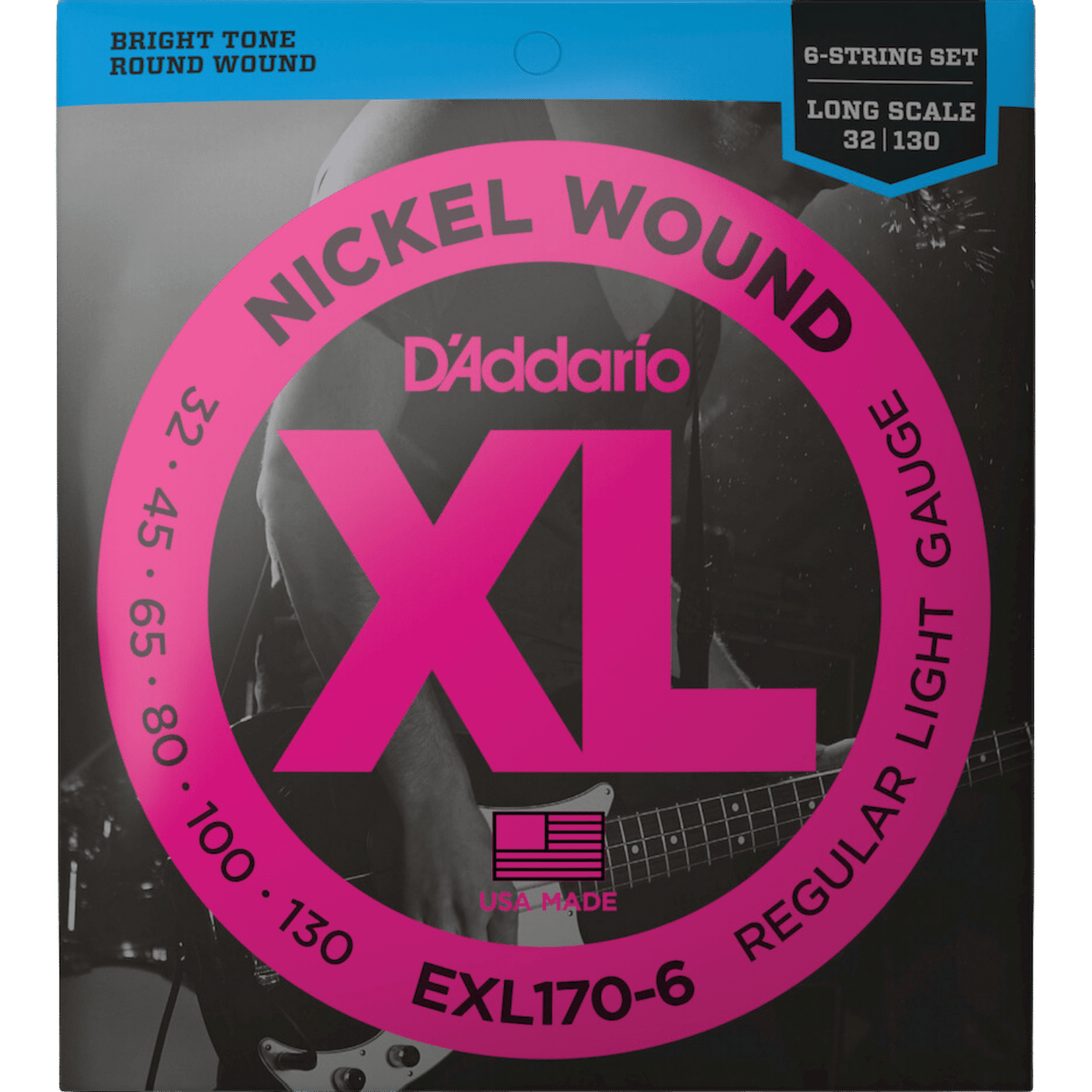 D'Addario Nickel Wound 6 (32-130) Cuerdas de Bajo Eléctrico