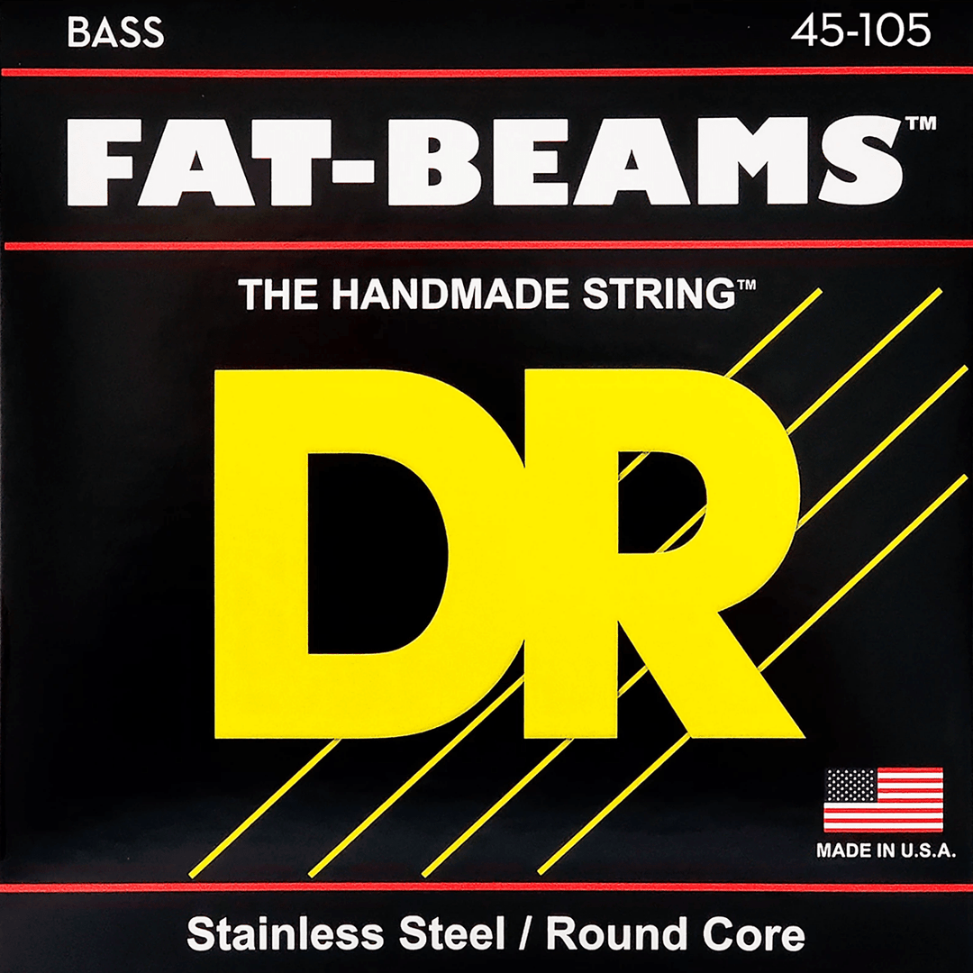 DR Fat-Beam 4 (45-105) - Cuerdas de Bajo Eléctrico | Los Fat-Beams™ son cuerdas con mayor compresión para producir medios más "Grasosos", altos brillantes, ese el sonido distinto y vanguardista de Fat-Beams™. Un diferencia real en el sonido. Empaque anti-