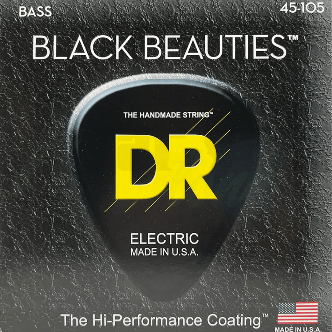 DR Strings Black Beauties 4 (45-105) - Cuerdas de Bajo Eléctrico | Descripción Cuerdas de bajo BLACK BEAUTIES™ on tecnología K3™. El recubrimiento K3 es el primer recubrimiento que "suena tan bien o mejor que las cuerdas sin recubrimiento".El extraordinar