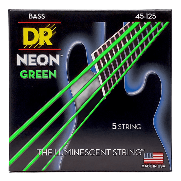 DR Strings HI-DEF NEON GREEN  (NGB5-45)- Cuerdas de Bajo Eléctrico