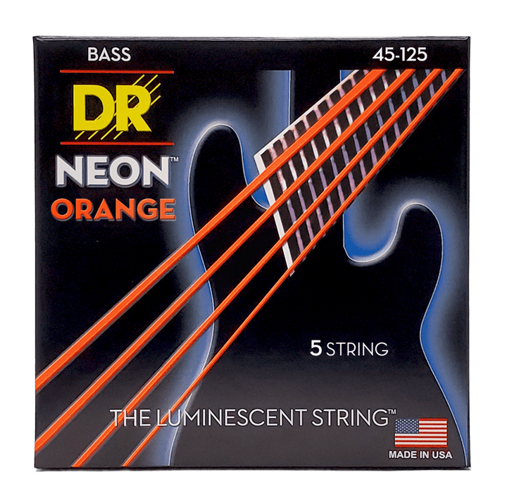 DR Strings HI-DEF NEON ORANGE (NOB5-45)- Cuerdas de Bajo Eléctrico