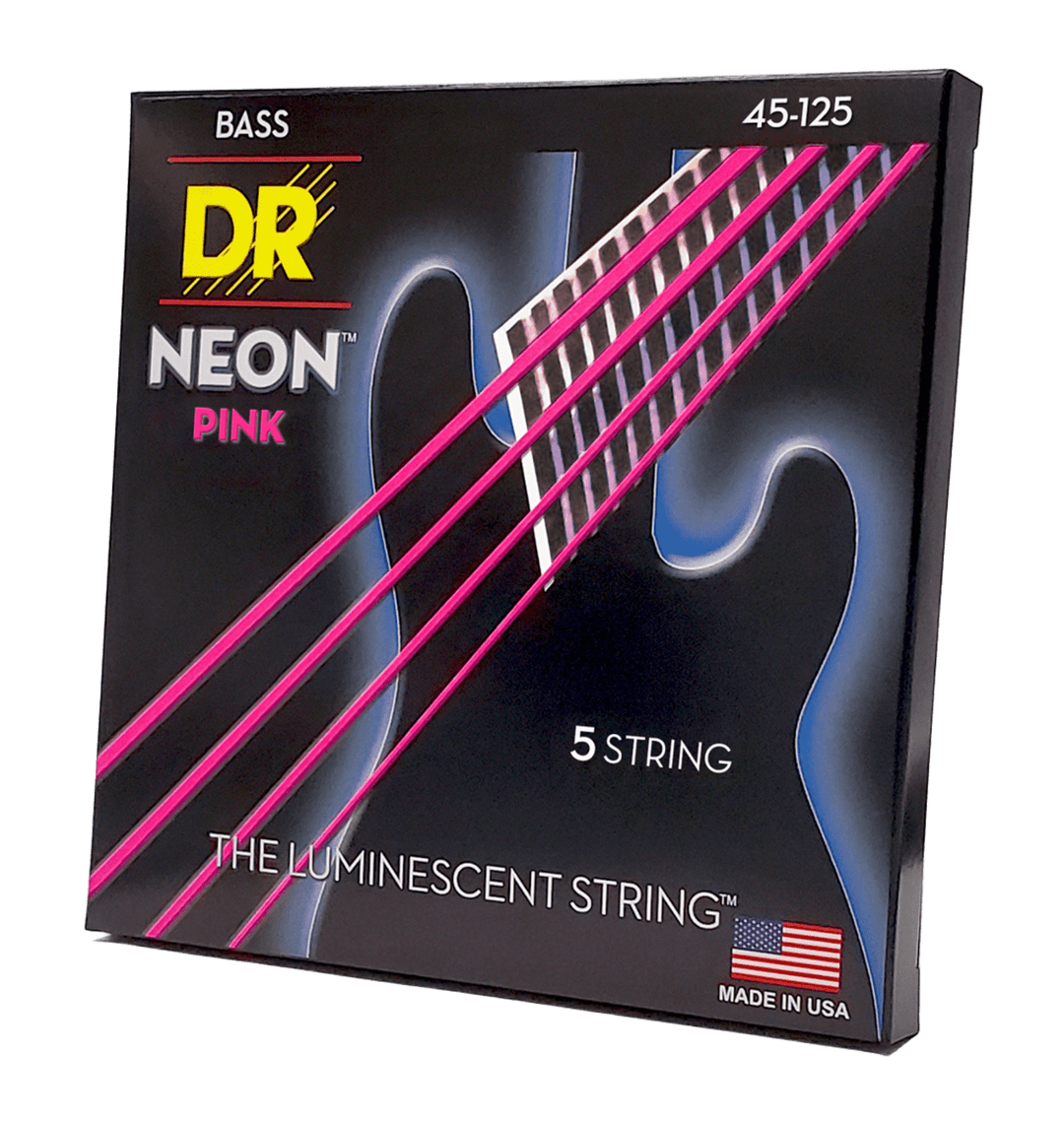 DR Strings HI-DEF NEON PINK (NPB5-45)- Cuerdas de Bajo Eléctrico