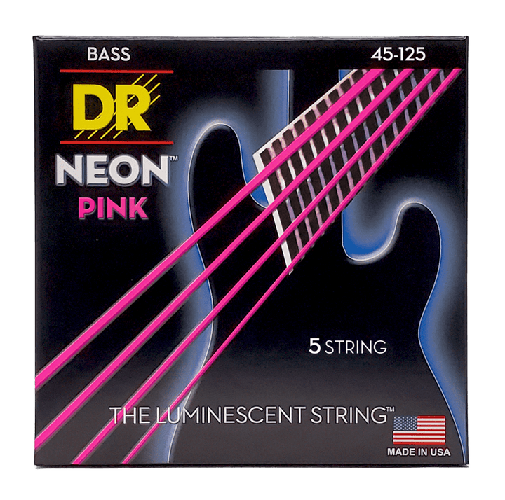 DR Strings HI-DEF NEON PINK (NPB5-45)- Cuerdas de Bajo Eléctrico