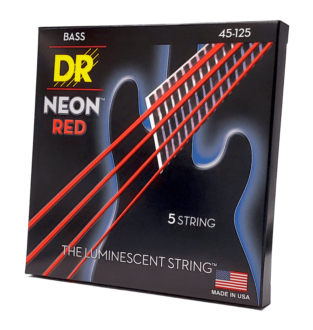 DR Strings HI-DEF NEON RED (NRB5-45)- Cuerdas de Bajo Eléctrico