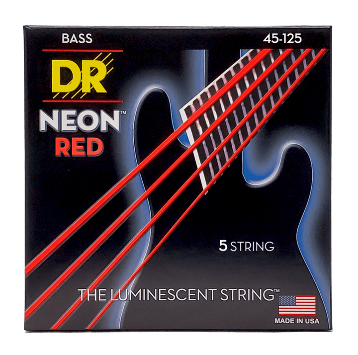 DR Strings HI-DEF NEON RED (NRB5-45)- Cuerdas de Bajo Eléctrico