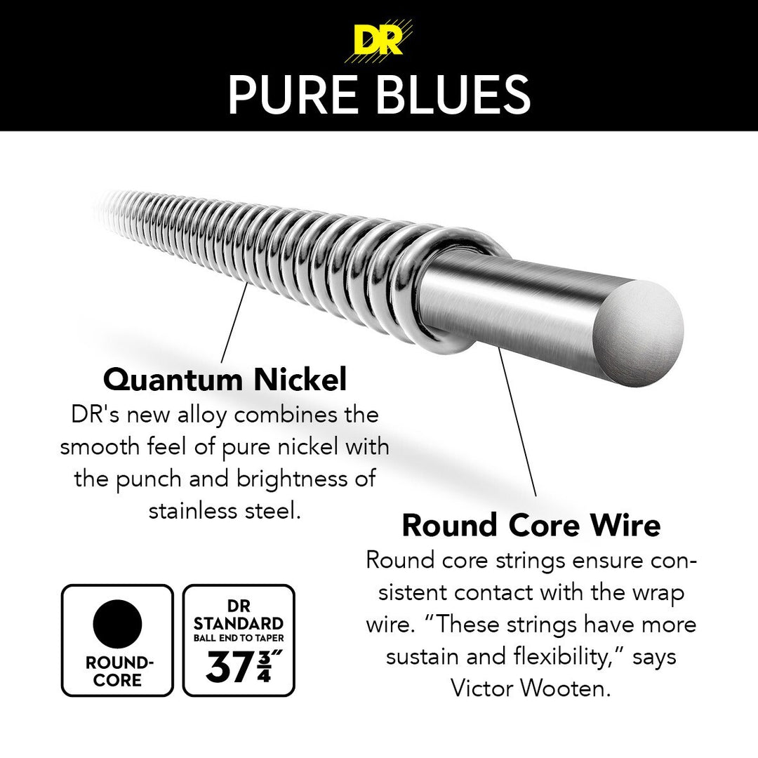 DR Strings Pure Blues 5 (45-125) - Cuerdas de Bajo Eléctrico