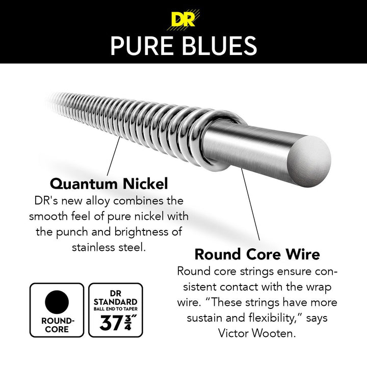 DR Strings Pure Blues 5 (45-125) - Cuerdas de Bajo Eléctrico