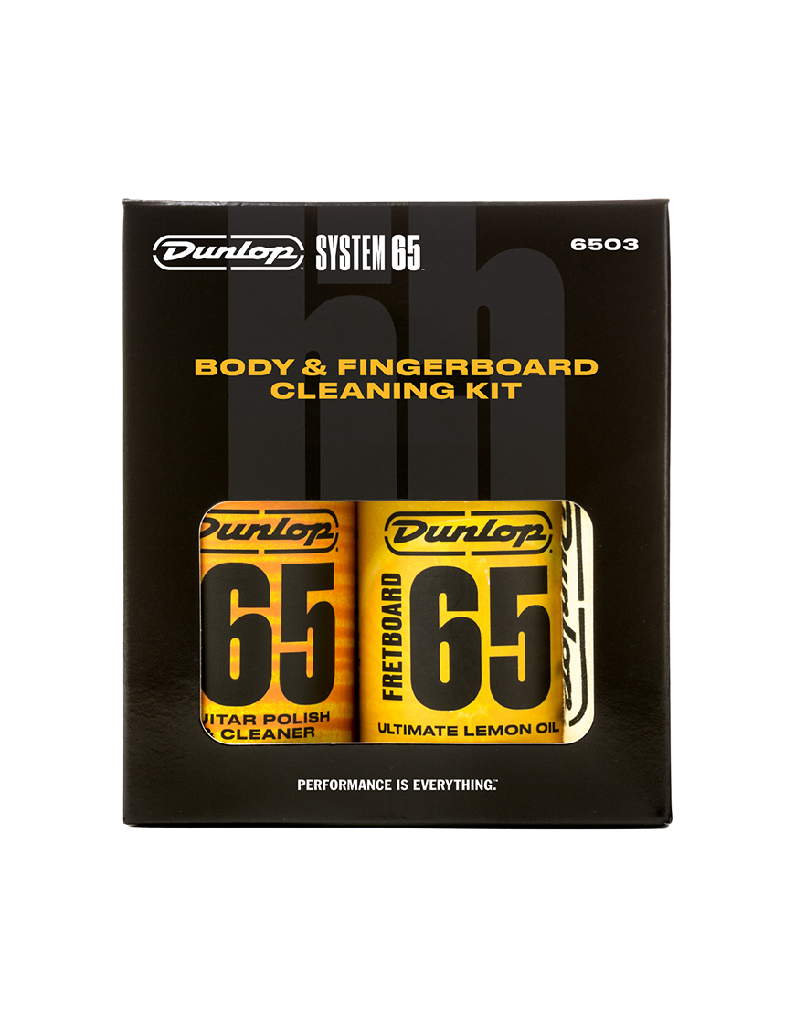 Dunlop 6503 Mantenimiento Guitarra/Bajo - Kit de Limpieza | Fretboard 65 Ultimate Lemon Oil y Formula 65 Polish son elegidos por músicos y técnicos de todo el mundo para mantener sus instrumentos en plena forma. Incluye: Formula 65 Polish Cleaner 118ml Ul