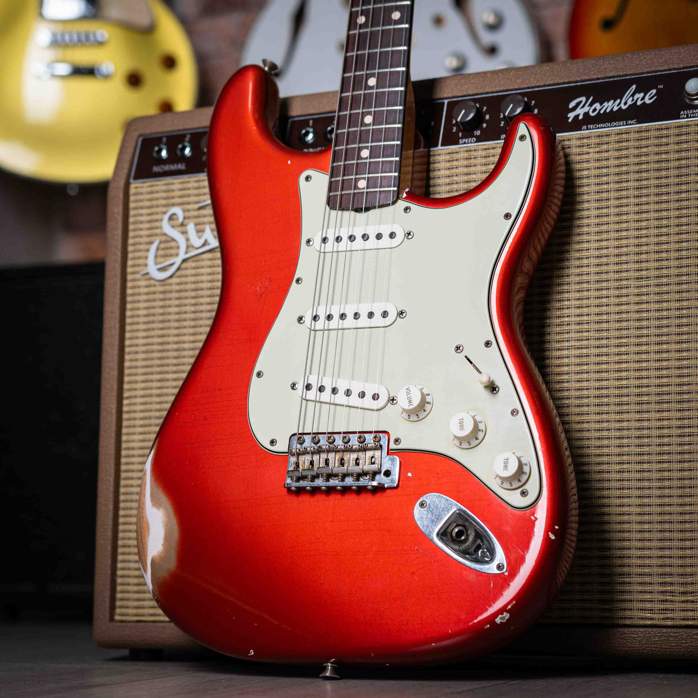 Fender Custom Shop 1960 Stratocaster Relic Candy Apple Red over Gold 2002 - Guitarra Eléctrica