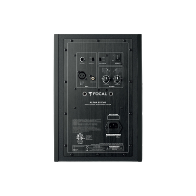 Focal Alpha 65 Evo - Monitor Estudio Activo 6.5" | Monitor de estudio activo biamplificado de dos vías, diseñado para aplicaciones de mezcla, grabación y producción profesional. Sistema Acústico Configuración: Monitor activo de 2 vías. Woofer: 6,5″ (16,5