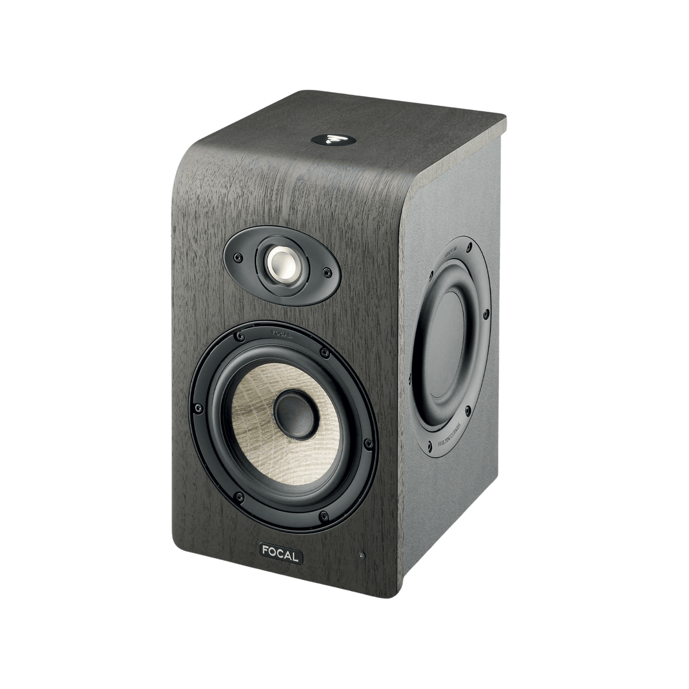 Focal Shape 50 - Monitor Estudio Activo 5" | Monitor de estudio activo de 2 vías diseñado para campo cercano. Incorpora un woofer de 5" con cono de lino, tweeter de cúpula invertida y dos radiadores pasivos laterales. Ofrece una respuesta en frecuencia de