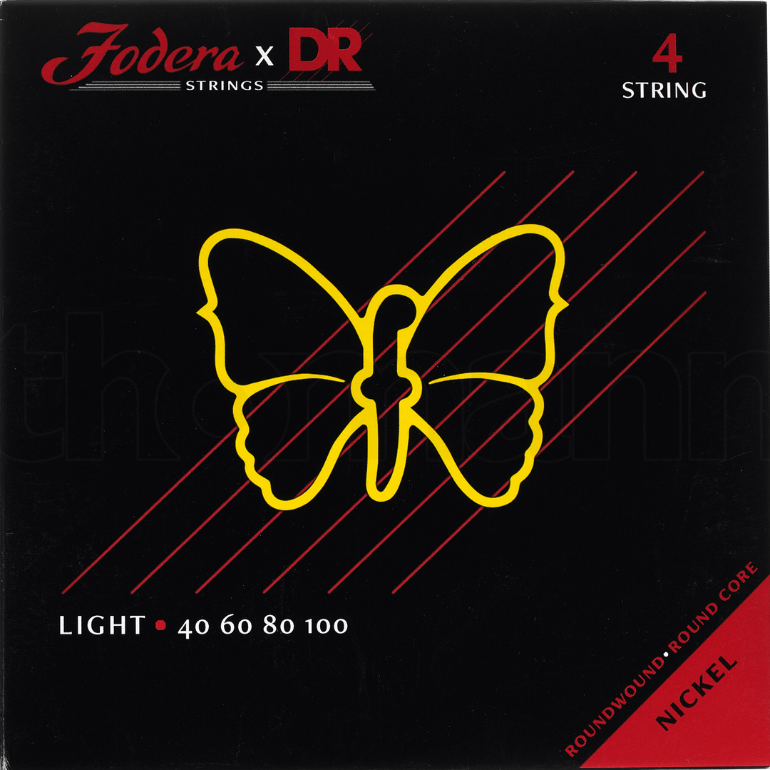 Fodera x DR 4 Strings Set Nickel Light (40-100) - Cuerdas de Bajo Eléctrico | Descripción Fodera x DR Strings combina las especificaciones únicas de Fodera con la reconocida experiencia en fabricación de DR Strings. Estas cuerdas, hechas a mano con los me