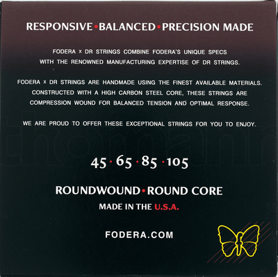 Fodera x DR 4 Strings Set Nickel Light (40-100) - Cuerdas de Bajo Eléctrico | Descripción Fodera x DR Strings combina las especificaciones únicas de Fodera con la reconocida experiencia en fabricación de DR Strings. Estas cuerdas, hechas a mano con los me