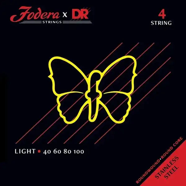 Fodera x DR 4 Strings Set Stainless Steel Light (40-100) - Cuerdas de Bajo Eléctrico | Descripción Fodera x DR Strings combina las especificaciones únicas de Fodera con la reconocida experiencia en fabricación de DR Strings. Estas cuerdas, hechas a mano c