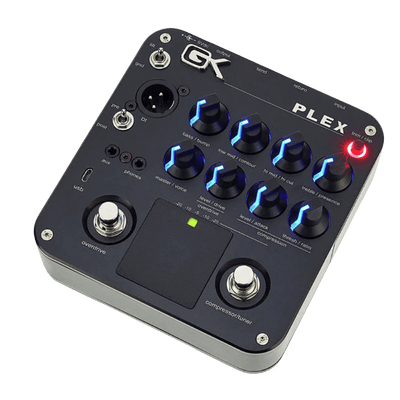 Gallien-Krueger PLEX - Pedal de Bajo | El pedal de bajo Gallien-Krueger PLEX Preamp ofrece un increíble arsenal de herramientas. Un ecualizador activo de 4 bandas brinda infinitas oportunidades para modelar el sonido. El control Contour de PLEX hará que l