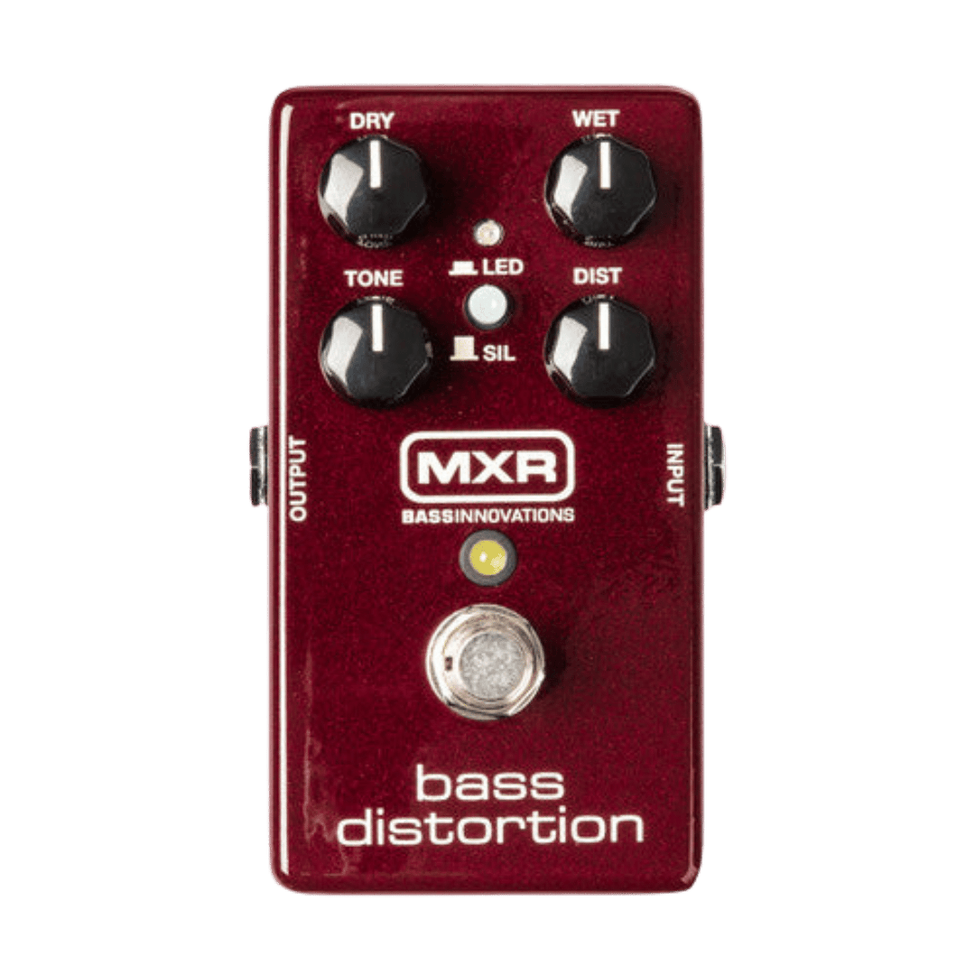 MXR® BASS DISTORTION - Pedal de Bajo | La Distorsión de Bass ofrece una distorsión grande con opciones de recorte de silicio y LED y controles separados de nivel Wet y Dry para mantener intacta su gama baja. El MXR Bass Distortion ofrece grandes tonos ret