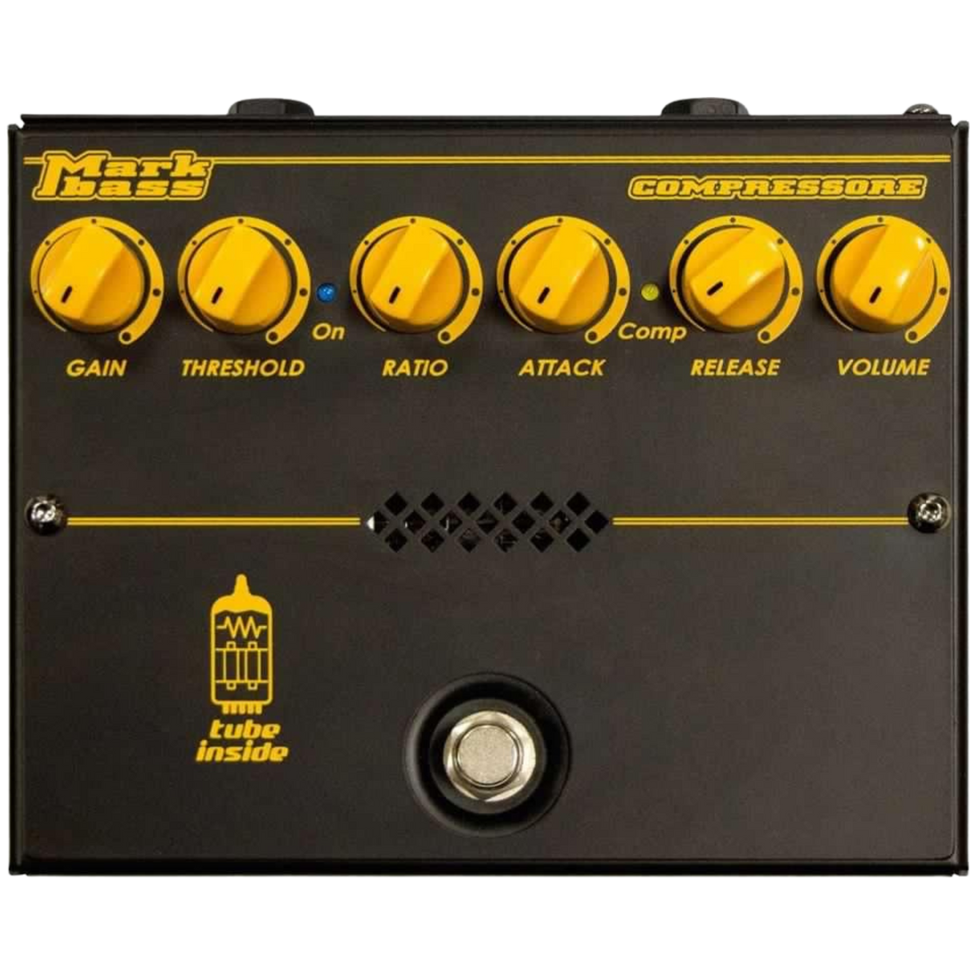 Markbass Compressore - Pedal de Bajo | Después del gran éxito del cabezal Little Mark Vintage, que marcó una nueva era de Markbass, diseñamos el MARK VINTAGE PRE, un nuevo pedal de preamplificador a tubos, REAL TRUE BYPASS, listo para convertirse en una h