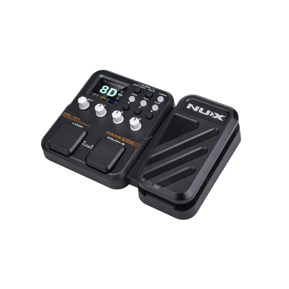 Nux MG101 - Pedalera multiefecto para guitarra | Explora tu creatividad musical con el NUX MG-101, un modelador de amplificadores y procesador de efectos para guitarra que combina tecnología avanzada y facilidad de uso. Equipado con una pantalla LCD color