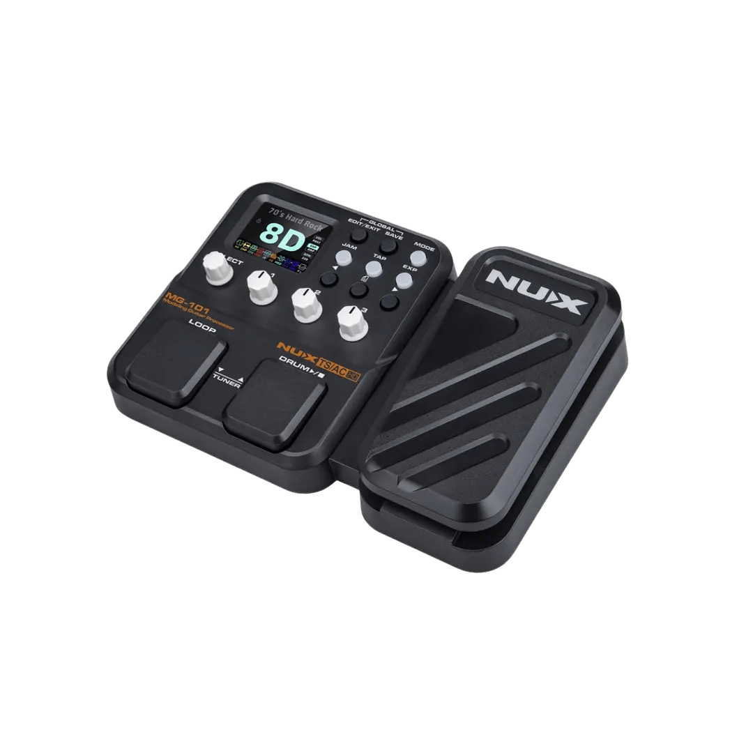 Nux MG101 - Pedalera multiefecto para guitarra | Explora tu creatividad musical con el NUX MG-101, un modelador de amplificadores y procesador de efectos para guitarra que combina tecnología avanzada y facilidad de uso. Equipado con una pantalla LCD color