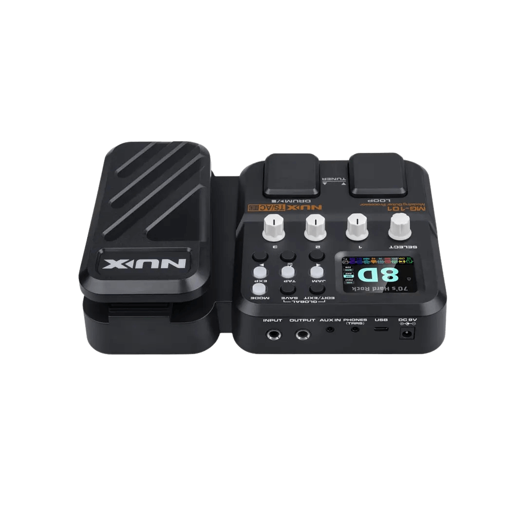 Nux MG101 - Pedalera multiefecto para guitarra | Explora tu creatividad musical con el NUX MG-101, un modelador de amplificadores y procesador de efectos para guitarra que combina tecnología avanzada y facilidad de uso. Equipado con una pantalla LCD color