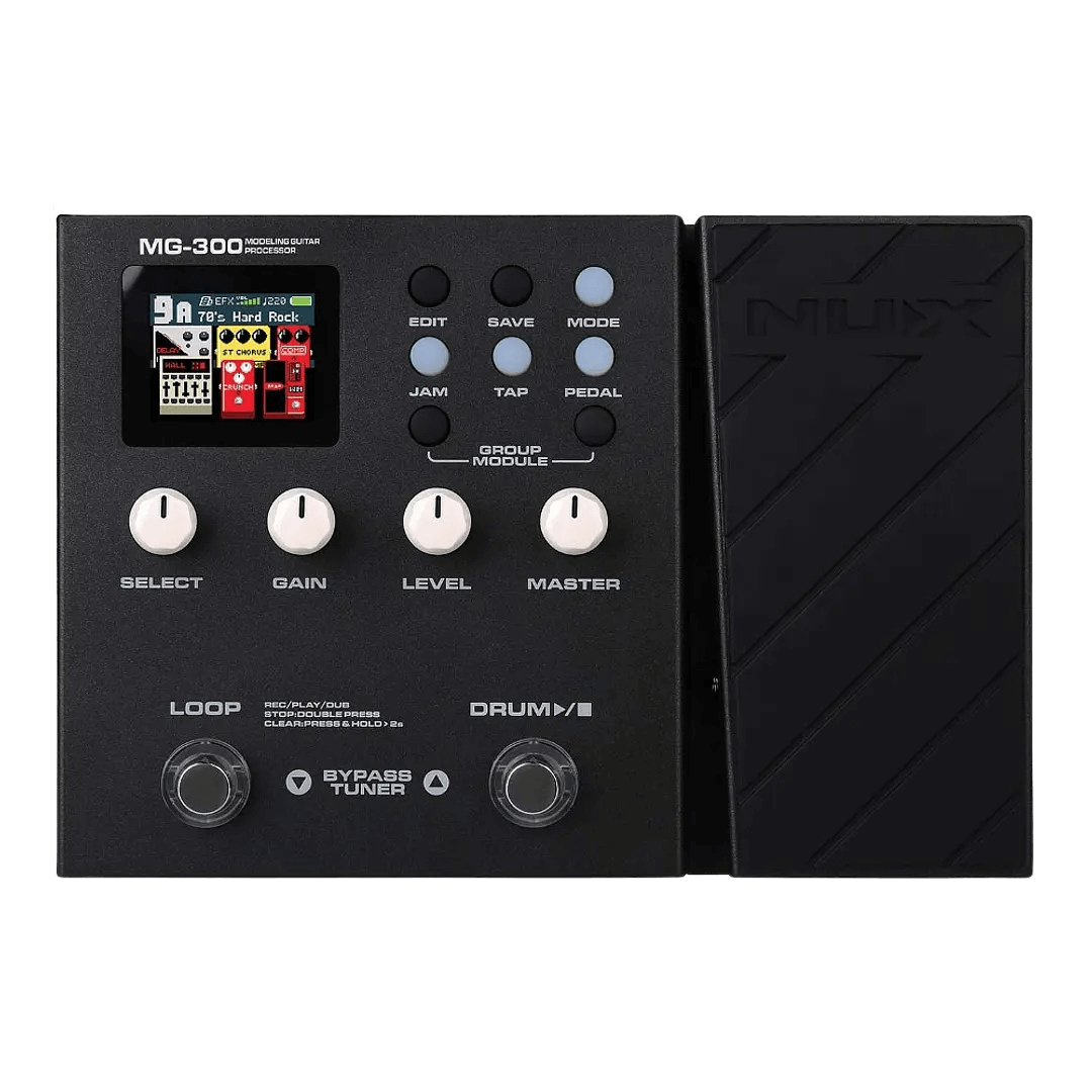 Nux MG300 - Pedalera multiefecto para guitarra | ¡Ingresa al NUX MG-300, el modelador que te dejará boquiabierto! El bloque de preefectos recrea a la perfección el increíble sonido característico de los pedales analógicos reales de overdrive/distorsión. -