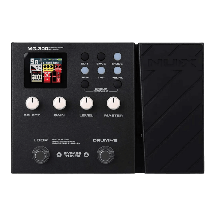 Nux MG300 - Pedalera multiefecto para guitarra | ¡Ingresa al NUX MG-300, el modelador que te dejará boquiabierto! El bloque de preefectos recrea a la perfección el increíble sonido característico de los pedales analógicos reales de overdrive/distorsión. -