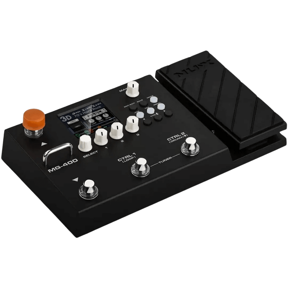 Nux MG400 - Pedalera multiefecto para guitarra | El NUX MG-400 es una pedalera asombrosa al igual que su modelo anterior, el MG-300. El MG-400 tiene 2 potentes chips DSP para el algoritmo de modelado de amplificador de white-box de alta definición (TS/AC-