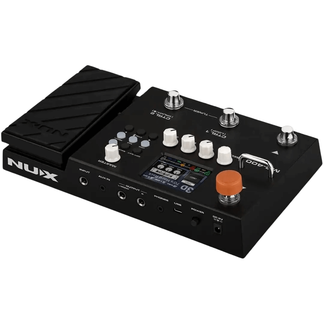Nux MG400 - Pedalera multiefecto para guitarra | El NUX MG-400 es una pedalera asombrosa al igual que su modelo anterior, el MG-300. El MG-400 tiene 2 potentes chips DSP para el algoritmo de modelado de amplificador de white-box de alta definición (TS/AC-