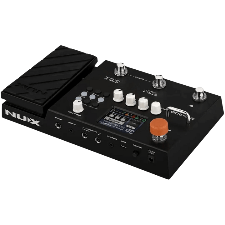 Nux MG400 - Pedalera multiefecto para guitarra | El NUX MG-400 es una pedalera asombrosa al igual que su modelo anterior, el MG-300. El MG-400 tiene 2 potentes chips DSP para el algoritmo de modelado de amplificador de white-box de alta definición (TS/AC-