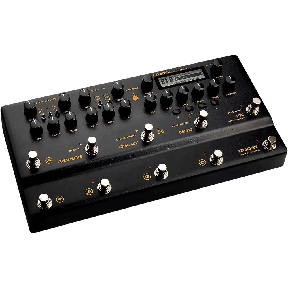 Nux Trident NME-5 - Pedalera multiefecto para guitarra | Perfecto para aplicaciones en vivo, el Nux Trident NME-5 ofrece muchas opciones de E/S (entrada/salida). El bucle de efecto SEND/RETURN para efectos externos, 2 salidas XLR balanceadas para el siste