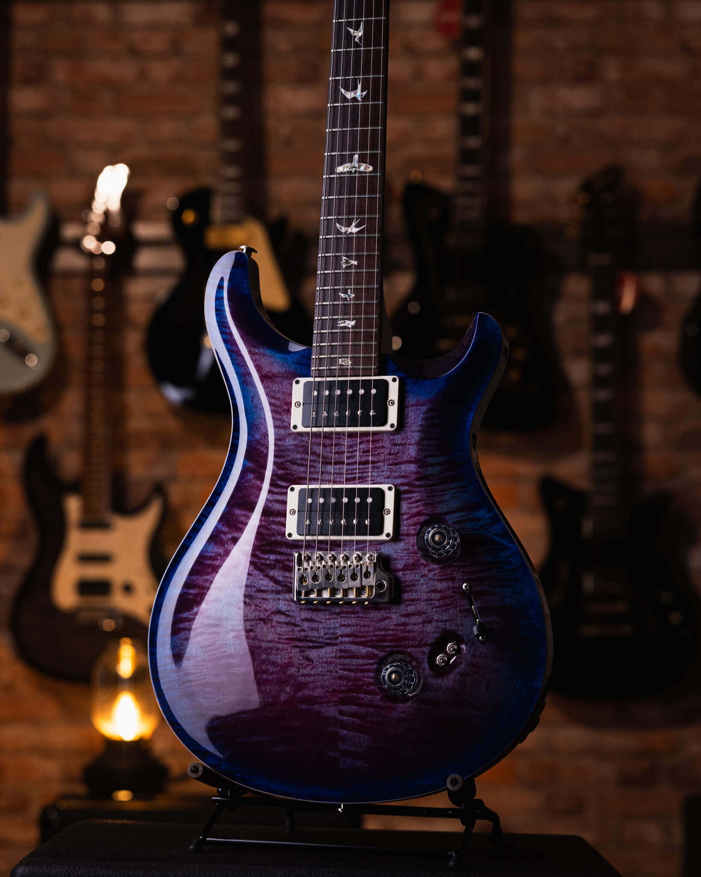 ギター PRS custom24 10top violet PRS Custom 24 10 Top Violet Blue Burst 2019 - Guitarra Eléctrica