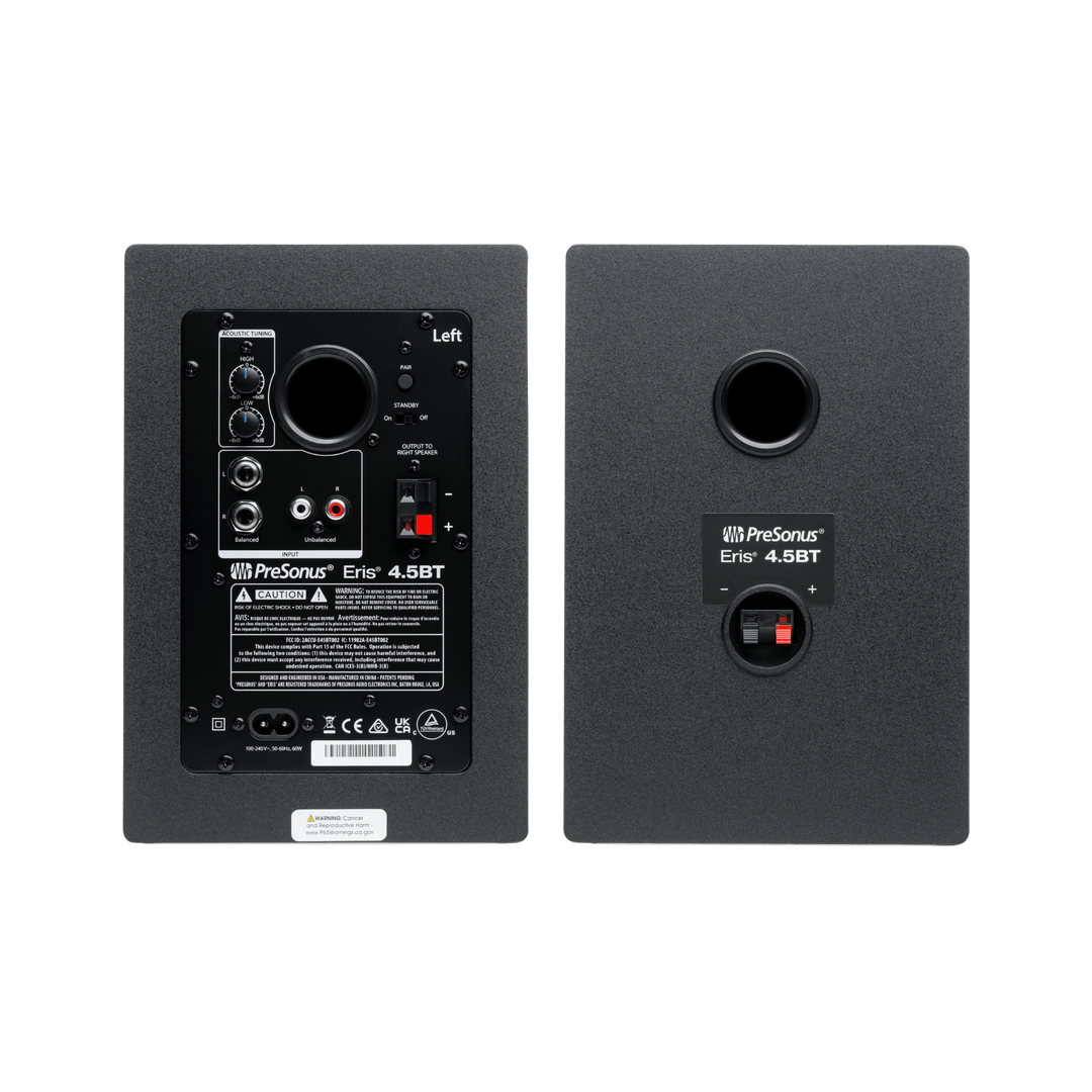 Presonus Eris E4.5BT - Monitores de Estudio Bluetooth (2da generación) | Monitores de estudio activos de 4.5" de referencia (par), entradas auxiliares, Bluetooth y controles de ajuste acústico. Sistema de altavoces Tipo de monitor: Activo, de campo cercan