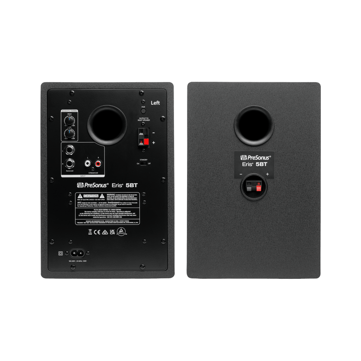 Presonus Eris E5BT - Monitores de Estudio Bluetooth (2da generación) | Par de monitores activos de estudio con woofer de 5,25" y tweeter de 1", diseñados para escucha precisa en campo cercano. Ofrecen 100 W de potencia total y conectividad Bluetooth 5.0 p