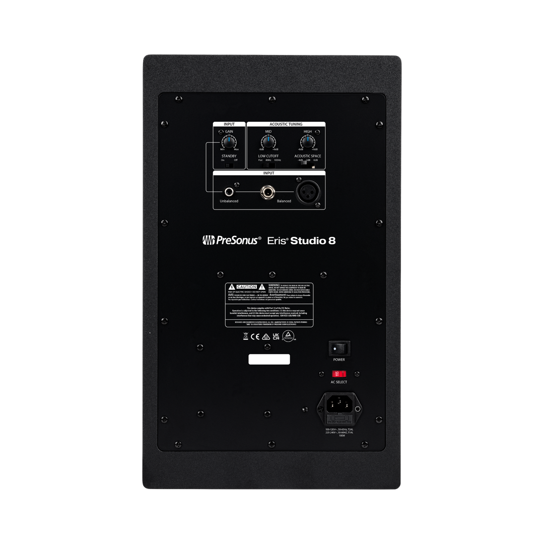 Presonus Eris ST8 - Monitor de Estudio Activo 8" | Monitor de estudio activo de 8" con diseño de dos vías y puerto de graves frontal, ideal para mezcla crítica en espacios profesionales. Ofrece 140 W de potencia biamplificada y una respuesta en frecuencia
