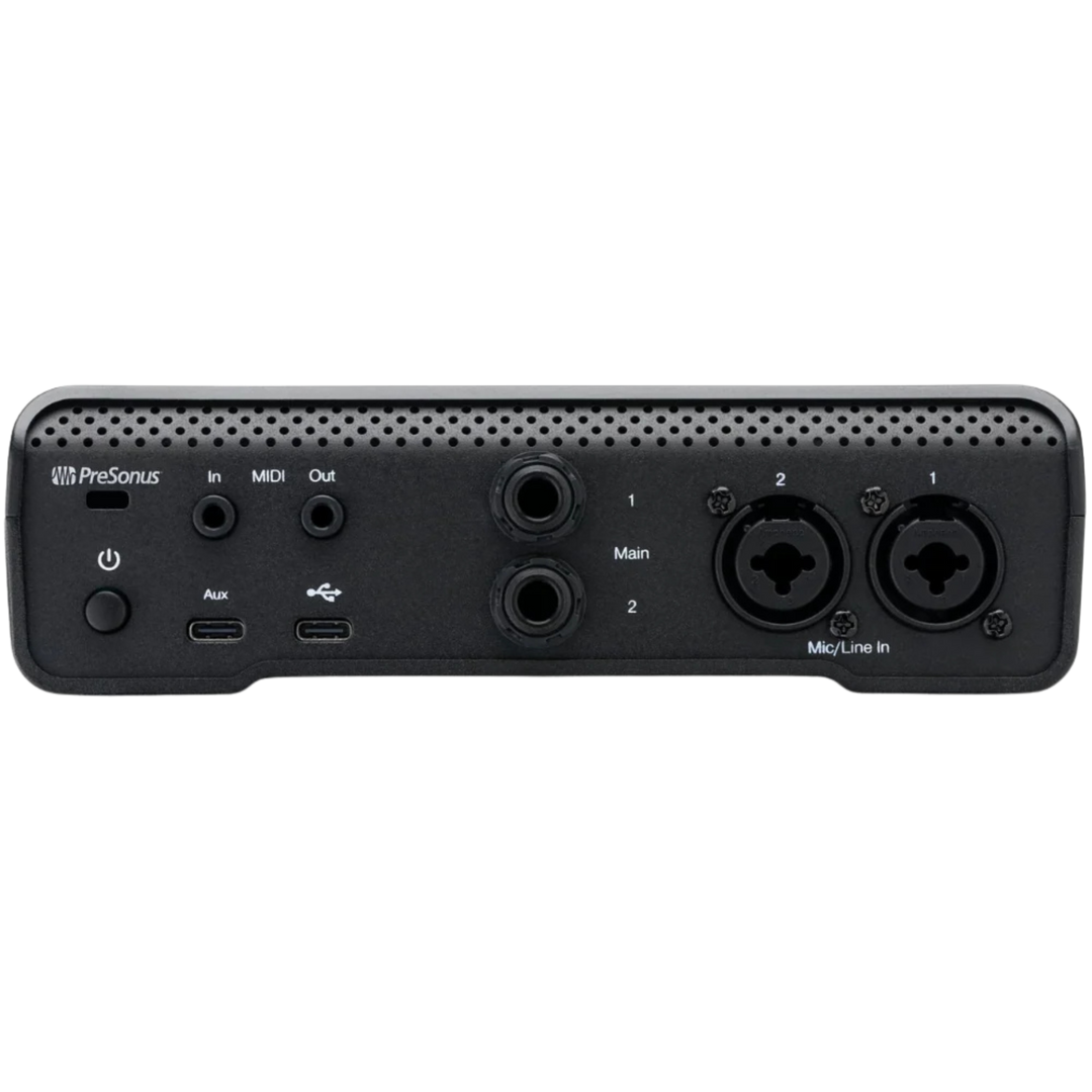 Presonus Quantum ES2 - Interfaz de Audio USB-C | Interfaz de audio USB-C con resolución de 24 bits y hasta 192 kHz. Incorpora dos preamplificadores MAX-HD con ganancia de hasta +75 dB y una entrada Hi-Z para instrumentos. Incluye salidas balanceadas para