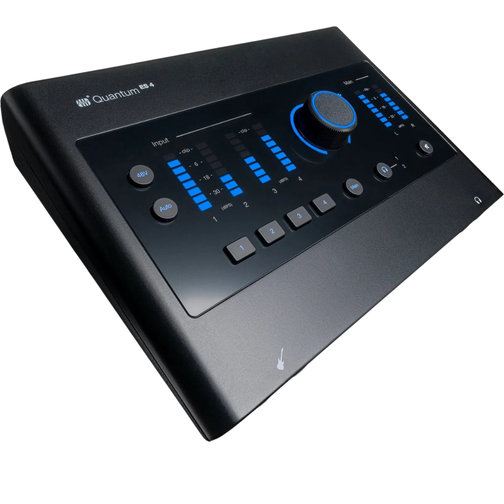 Presonus Quantum ES4 - Interfaz de Audio USB-C | Interfaz de audio en formato de escritorio, de 4 entradas y 4 salidas. Graba hasta en 192 KHz a 24 Bits. Flujo de señal de alto rendimiento: Controladores personalizados de baja latencia y convertidores de