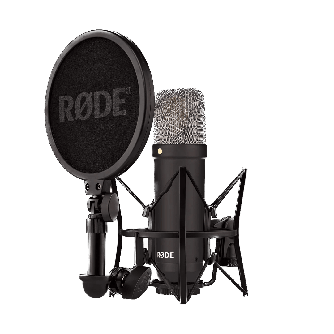 Rode NT1 Signature Series Black - Micrófono condensador de estudio | El micrófono de estudio más popular del mundo Un micrófono de condensador de estudio con un carácter cálido y sedoso, un nivel de rudio excepcionalmente bajo y un alto nivel de presión s