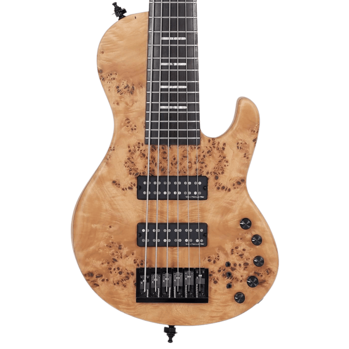 Sire F10-6 Poplar Burl - Bajo Eléctrico | F10 es el nuevo modelo de bajo de gama alta de Sire, elaborado exclusivamente con maderas y piezas de primera calidad que incluyen top de Buckeye Burl. Creado siguiendo las peticiones y consejos de numerosos artis