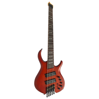 Sire M6-5 Headless Mahogany Satin - Bajo Eléctrico | Procedente de la serie de bajos modernos Sire, llega otro bajo contemporáneo, el nuevo M6 Headless. Está diseñado de manera distintiva en comparación con los modelos anteriores de Sire, pesando menos de