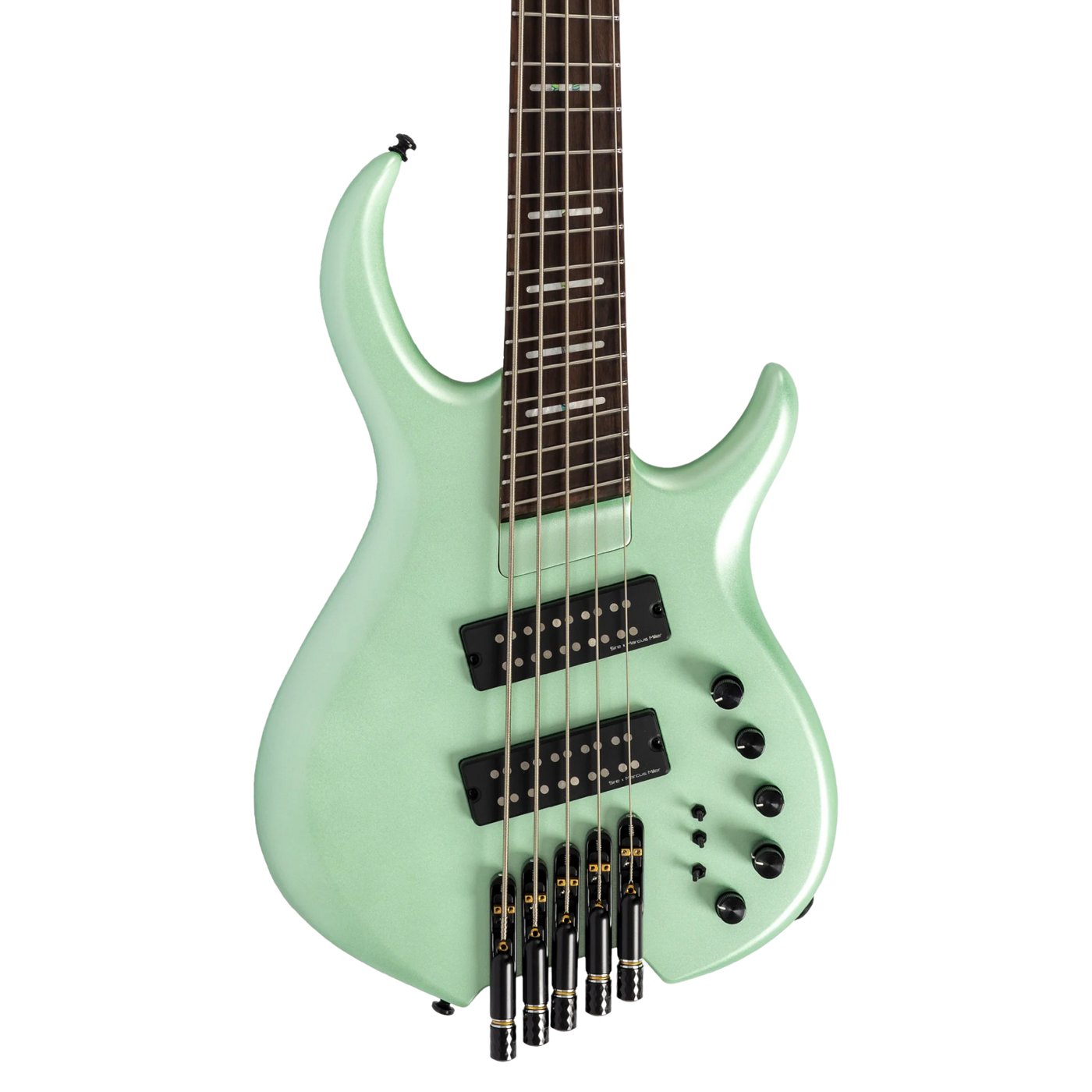 Sire M6-5 Headless Surf Green Metallic - Bajo Eléctrico | Procedente de la serie de bajos modernos Sire, llega otro bajo contemporáneo, el nuevo M6 Headless. Está diseñado de manera distintiva en comparación con los modelos anteriores de Sire, pesando men